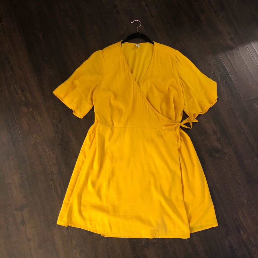 Old Navy Yellow Wrap Dress